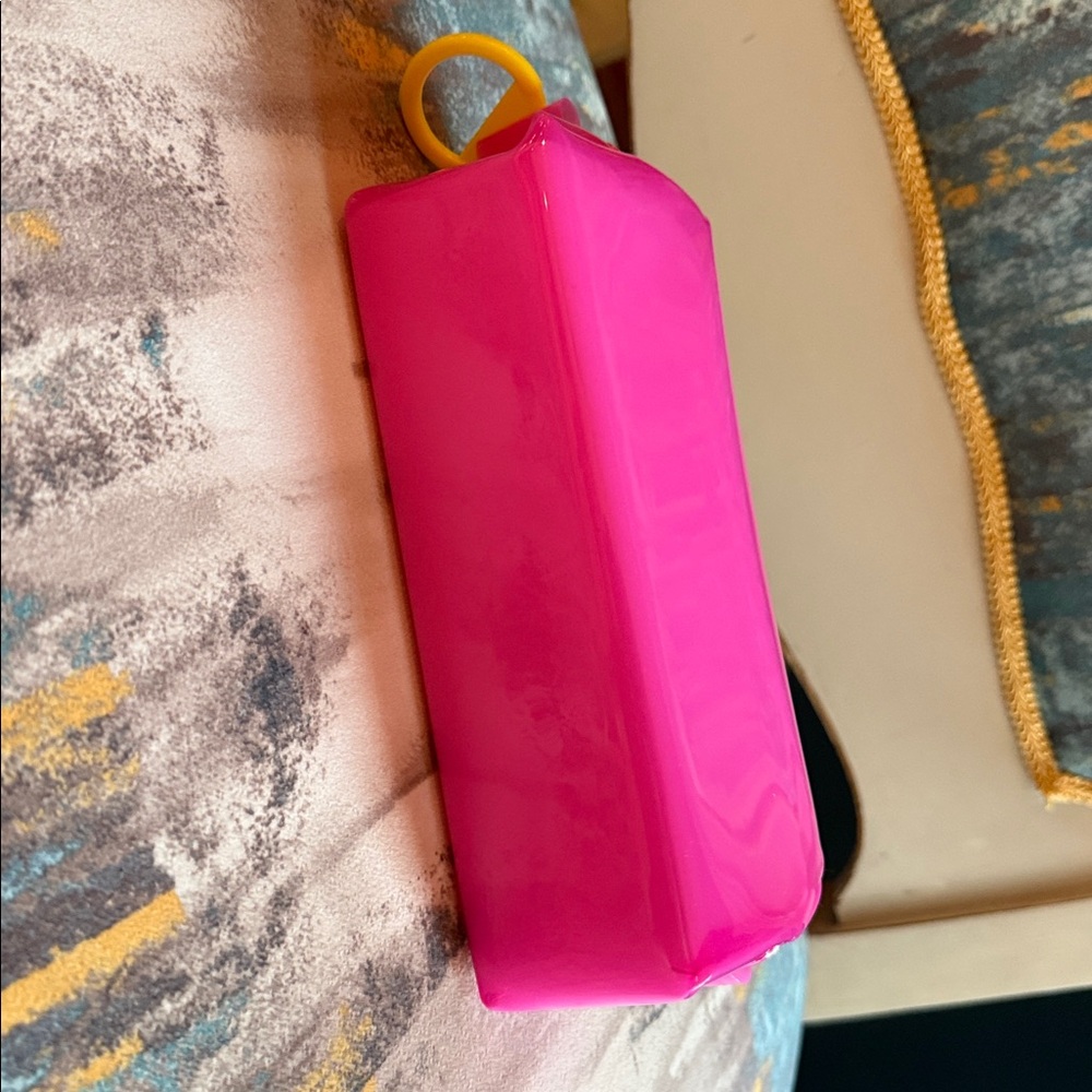 Adorable PVC Bright Pink Zippered Storage Bag - Picture 3 of 5